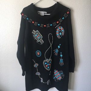 🎀Victoria Jones Beaded Long Sweater